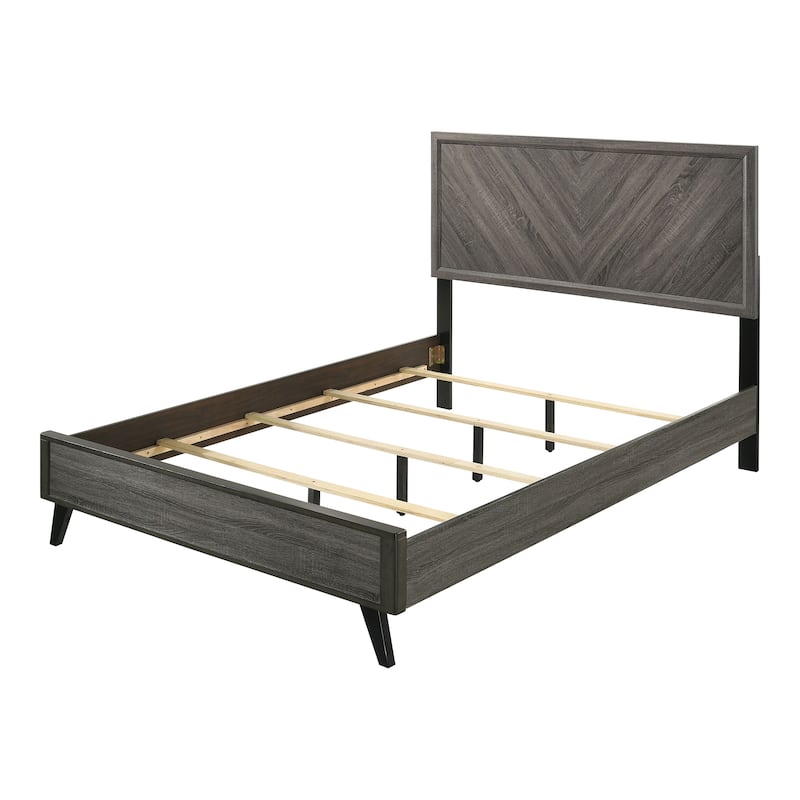 Ovex Contemporary Grey Solid Wood Panel Bed by Furniture of America