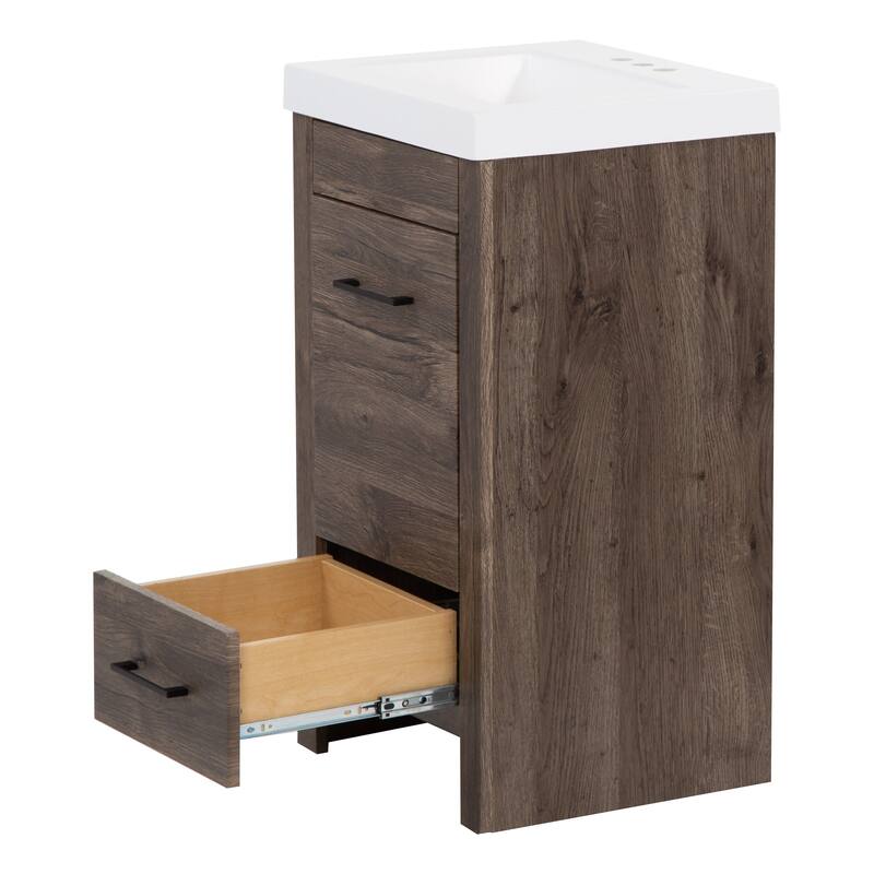 Spring Mill Nixie 18.5" Small Bathroom Vanity With Cabinet, Drawer, and White Sink Top
