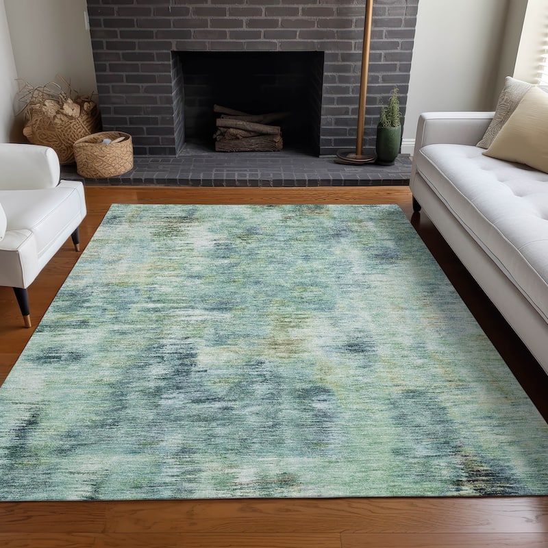 Premium Washable Super Soft Abstract Gradients Mayfield Rug - Teal - 5' x 7' 6" - Rectangle
