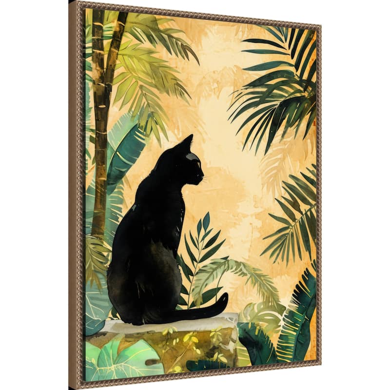 Cats Life Jungle by Justyna Jaszke Framed Canvas Wall Art