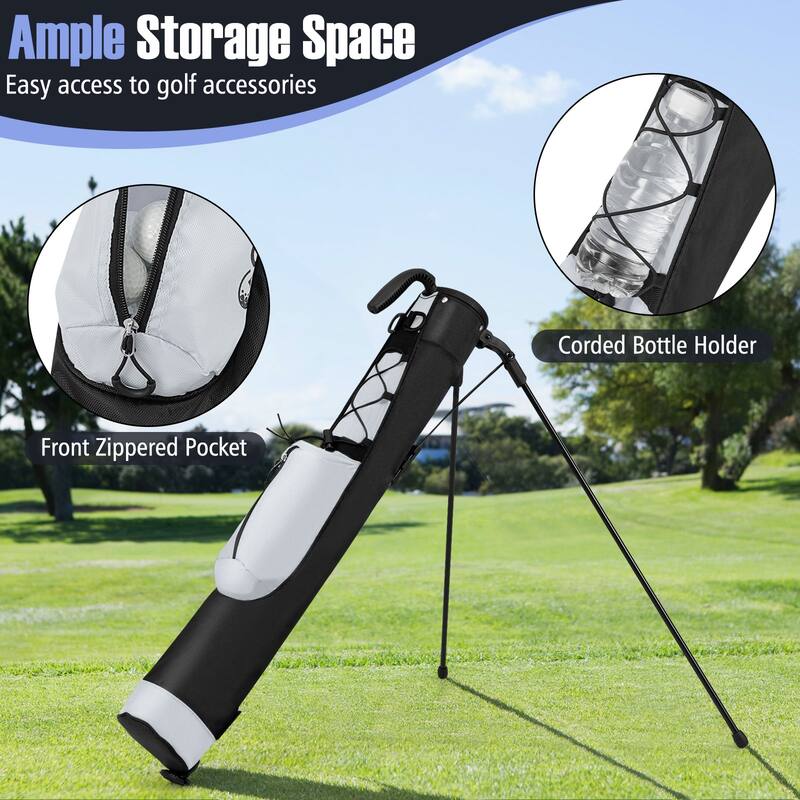 Gymax Lightweight Golf Stand Bag Par 3 & Executive Courses Carry Bag