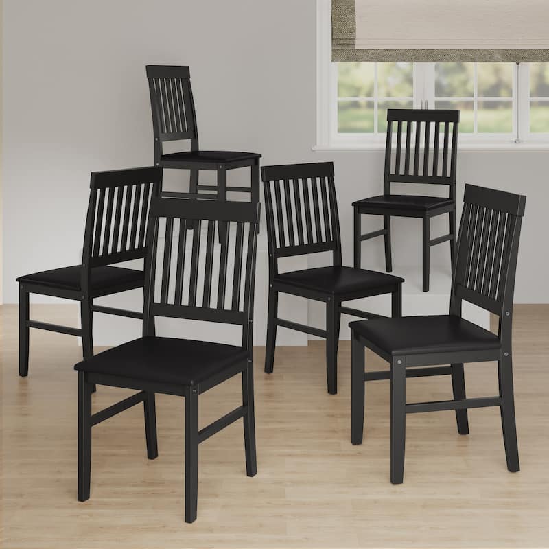 Rubber Wood Dining Chairs Set of 6