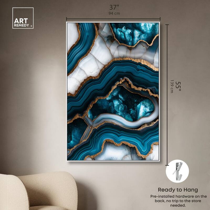Teal Tectonic III Canvas by Art Remedy