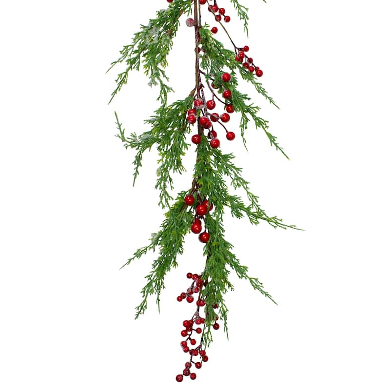 Iced Berries Pine Artificial Christmas Garland 5' x 10" Unlit