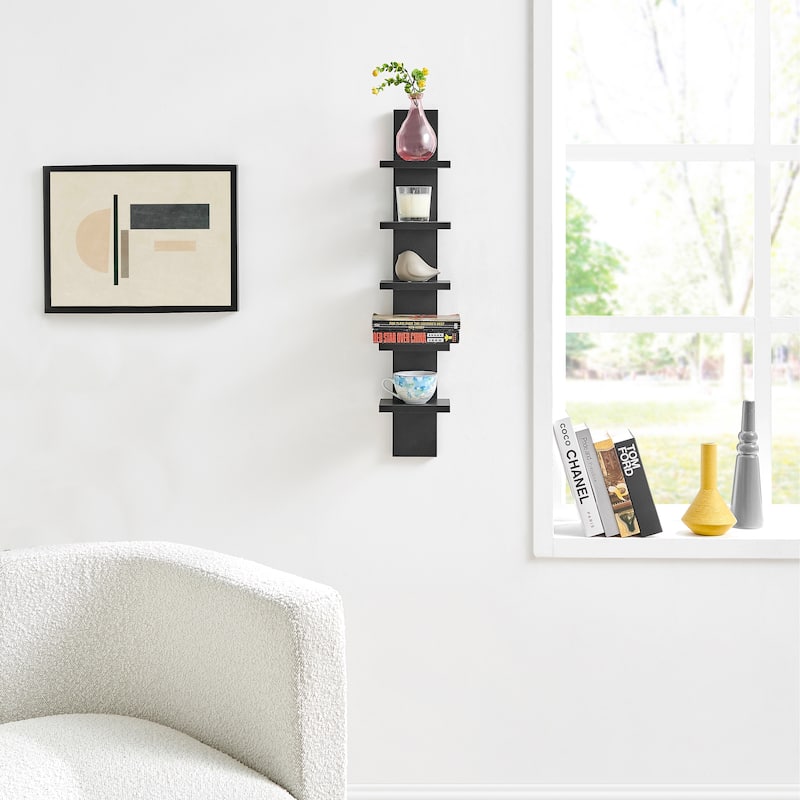 Danya B. 5-Tier Utility Column 5.5" x 6" x 30" Ladder Wall Shelves