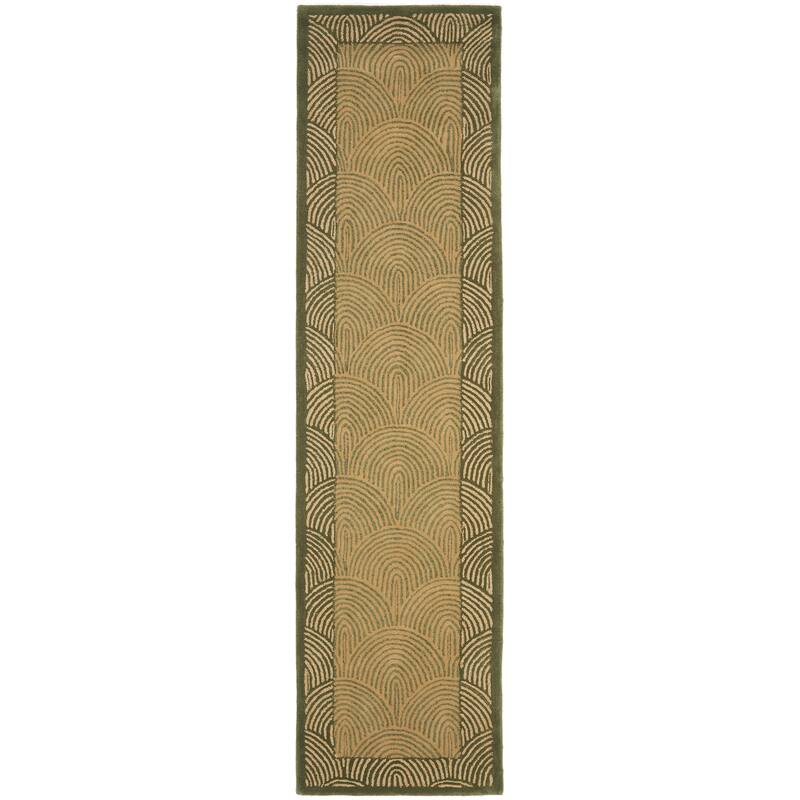 SAFAVIEH Handmade Soho Alexandrea Sunrise N.Z. Wool Rug - 2'6" x 10' Runner - Assorted/Green