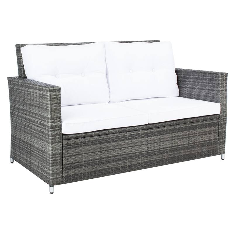 SAFAVIEH Outdoor Living Lorma 4-Piece Patio Set - 55"W x 32"D x 33"H