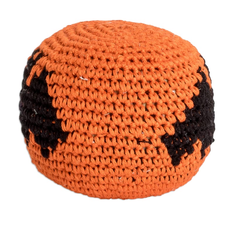 Novica Handmade Playful Bat Cotton Hacky Sack