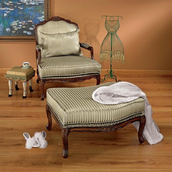 Bergere chair and ottoman clearance