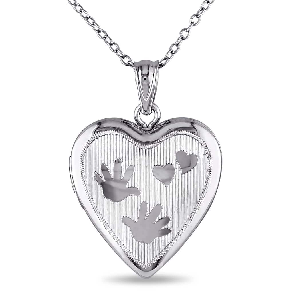 Miadora Sterling Silver Heart Locket Necklace