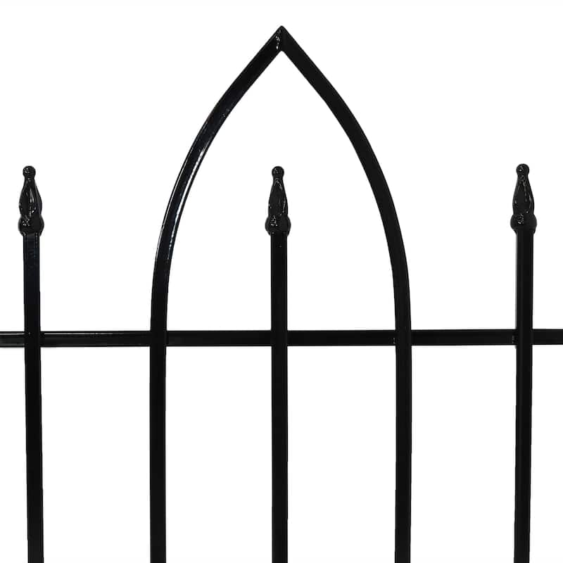 Sunnydaze Gothic Arch Garden Border Fence - 2-Piece