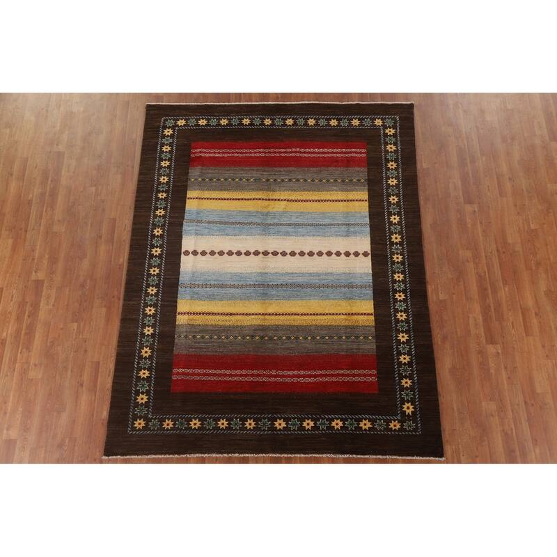 Gabbeh Kashkoli Oriental Area Rug Hand-knotted Wool Carpet - 6'5" x 8'3"