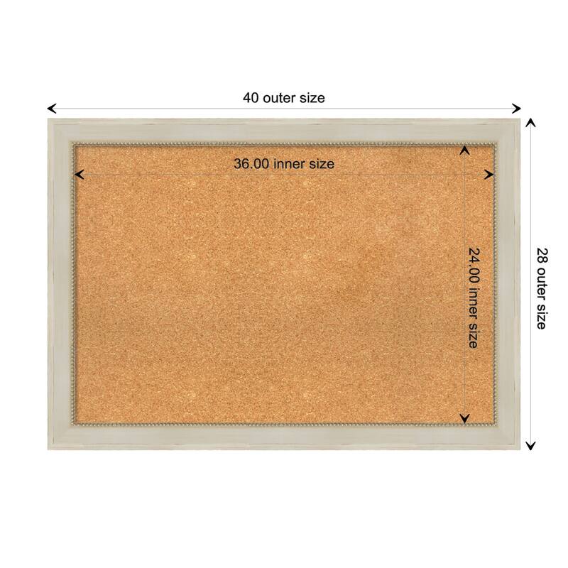 Parthenon Cream Wood Framed Natural Corkboard Bulletin Board - Board Size 36x24