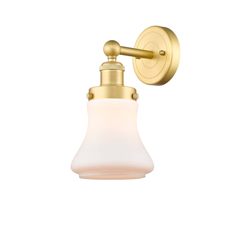 Innovations Lighting Bellmont - 1 Light 7" Sconce - Satin Gold/Matte White