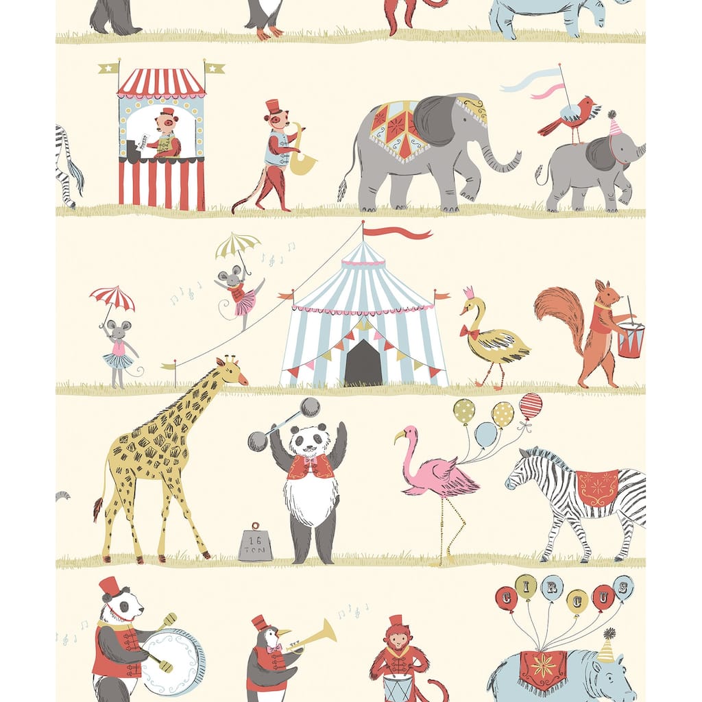 Galerie Wallcoverings Just 4 Kids 2 Circus Animals Non-woven Matte Wallpaper Roll