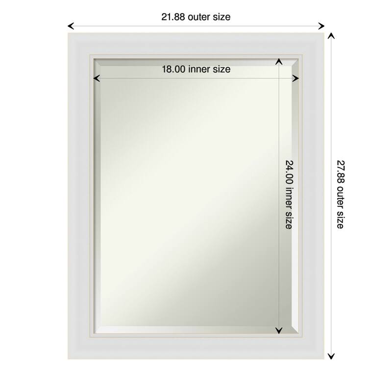 Beveled Wall Mirror - Flair Polished Nickel Frame - 22 x 28-inch - Flair Soft White Narrow