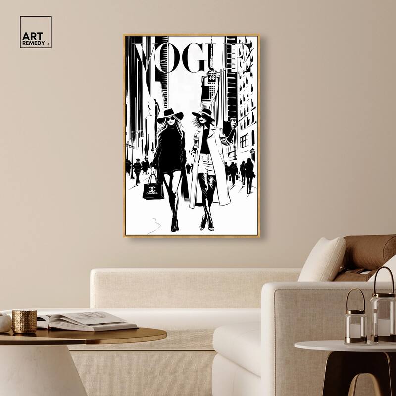 Shopping Gals Cover Canvas by Art Remedy