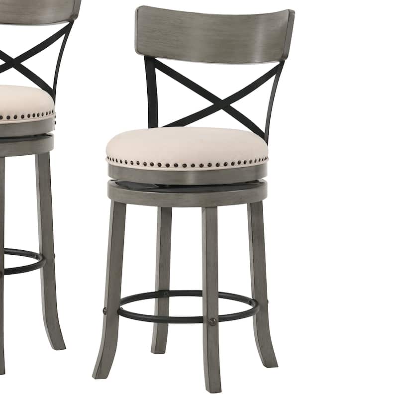 Heidi Modern Farmhouse Swivel Barstools (Set of 2) by Furniture of America