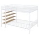 preview thumbnail 14 of 16, Twin Over Full Metal Bunk Bed Frame, Upper Bunk with Side storage Shelves, Lower Bed with 5-Tier Shelves