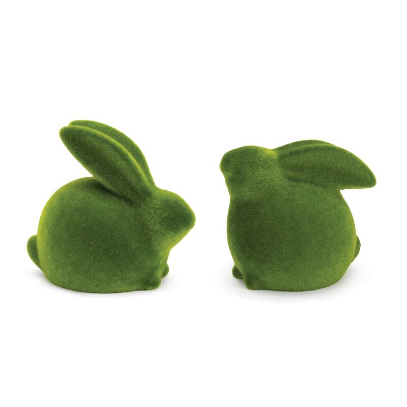 Mossy Terra Cotta Bunny Figurine (Set of 2)