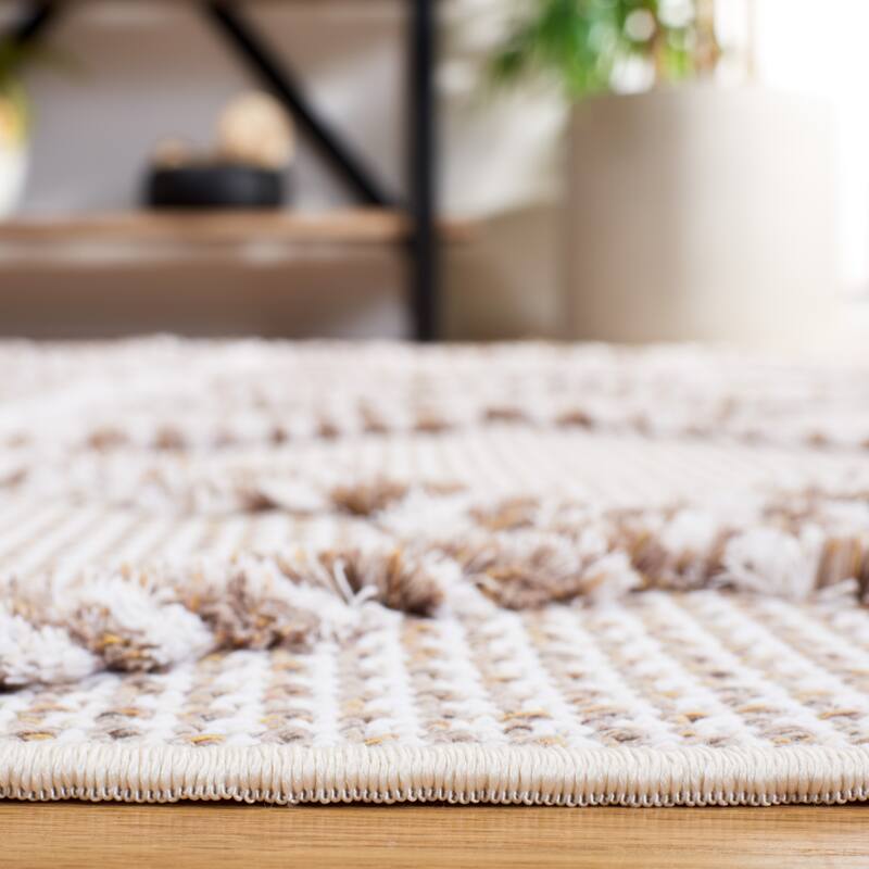 SAFAVIEH Augustine Saori Rustic Trellis Fringe Rug