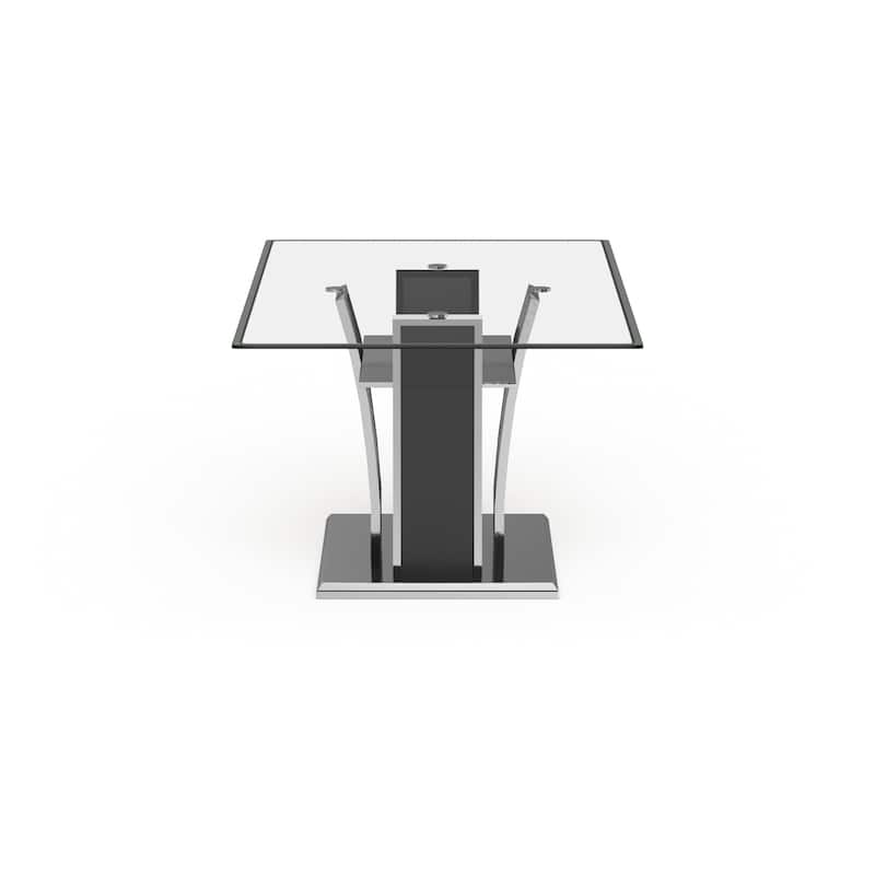 Furniture of America Resk Modern 72-inch Glass Top Wood Dining Table