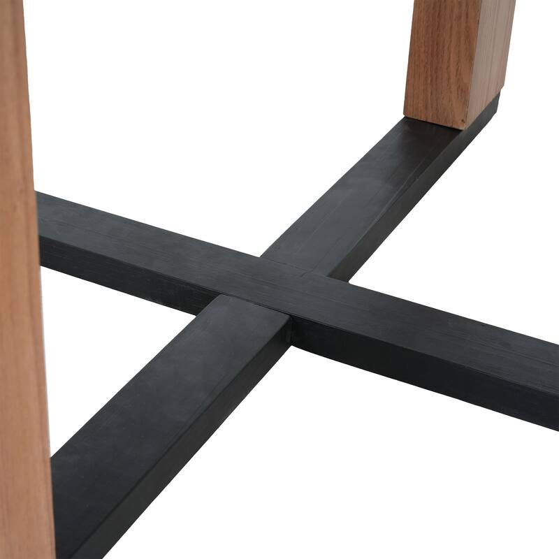 Roomfitters 48" Round Dining Table with Solid Wood Top and Sturdy Cross Base, Modern Kitchen and Dining Room Table