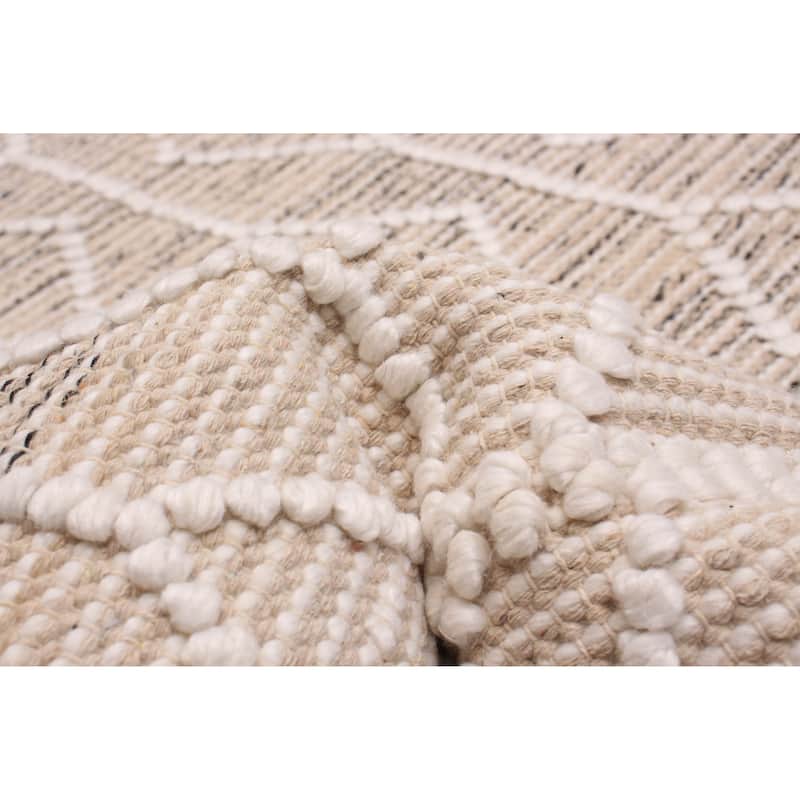 ECARPETGALLERY Braid weave Sienna Cream Wool Rug - 6'2 x 9'0