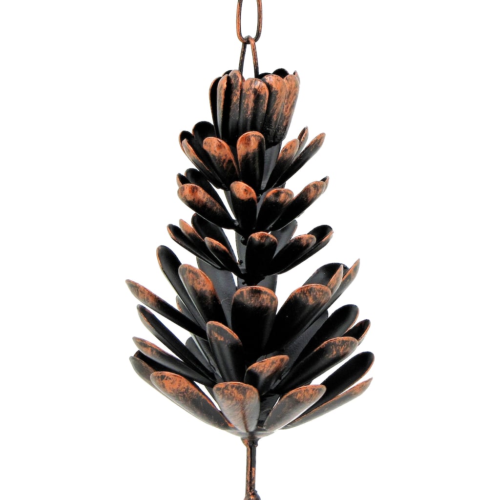 72" Long Antique Bronze Hanging Pinecone Rain Chain