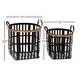 preview thumbnail 6 of 4, Black Bamboo Farmhouse Storage Basket (Set of 2) - S/2 17", 20"H