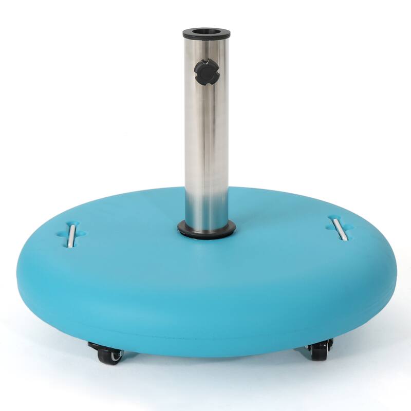 Round Concrete Umbrella Base with Stainless Steel Holder