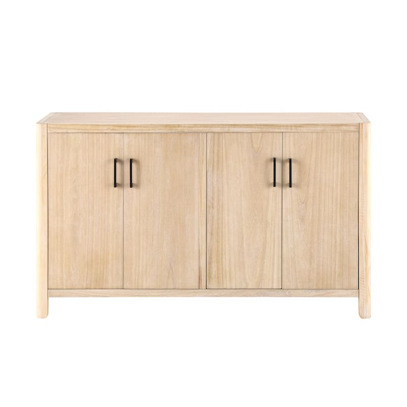 Farmhouse Style Four Door Storage Cabinet Rustic Entryway Decor