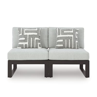 Signature Design by Ashley Beachloft Black/Gray 2-Piece Outdoor Sectional - 57" W x 36" D x 32" H