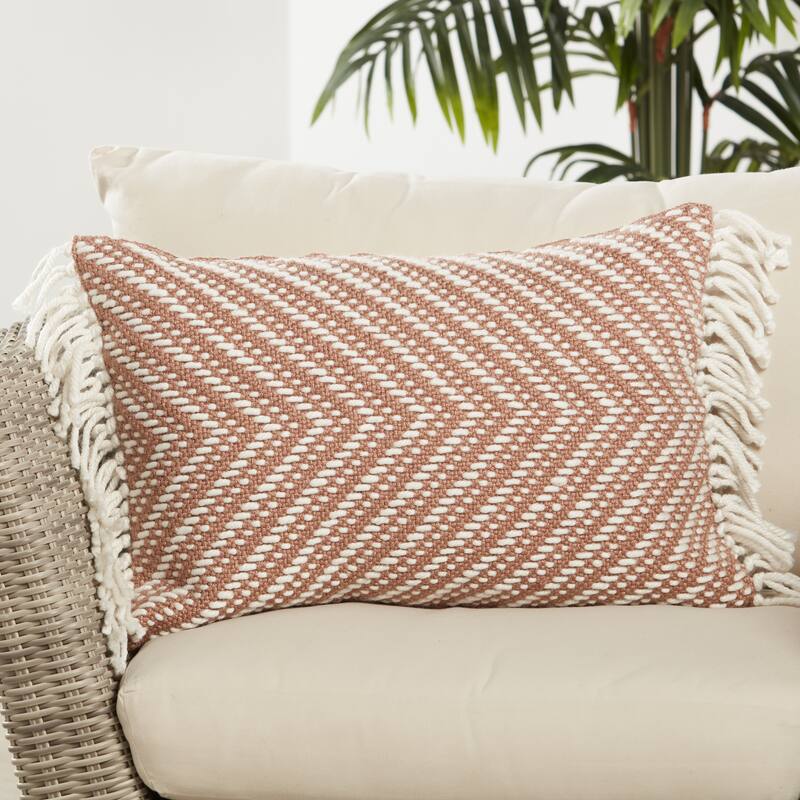 Austar Chevron Indoor/ Outdoor Lumbar Pillow
