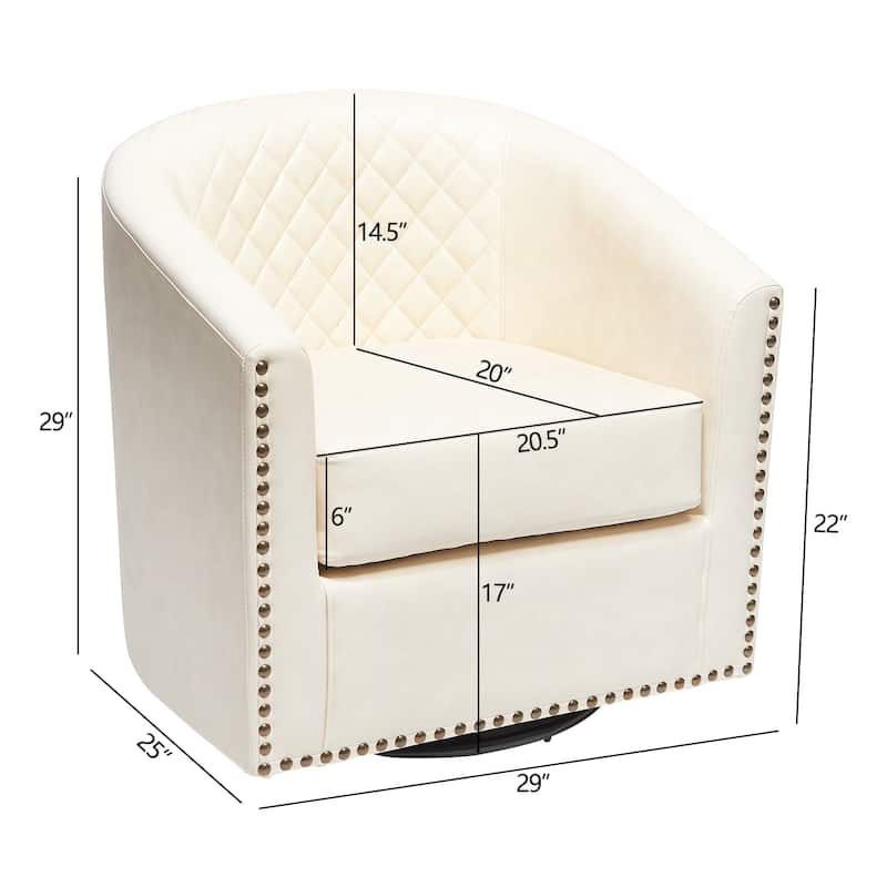 KINWELL 3-Piece PU Living Room Sets 1 Loveseat 2 Swivel Chairs