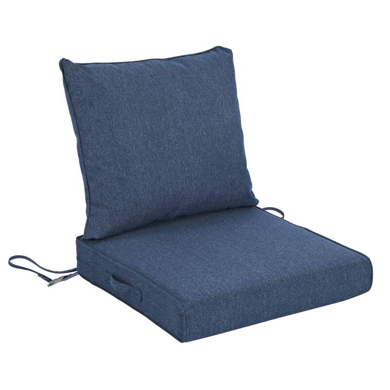 Aoodor Outdoor Deep Seat Cushion Set, Waterproof Patio Furniture Cushions with Adjustable Straps & Removable Cover - 23"x26" - Navy Blue