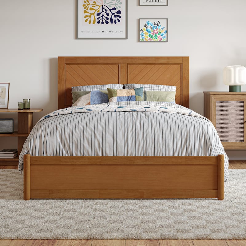 Clayton Platform Bed with Panel Footboard and Twin Trundle