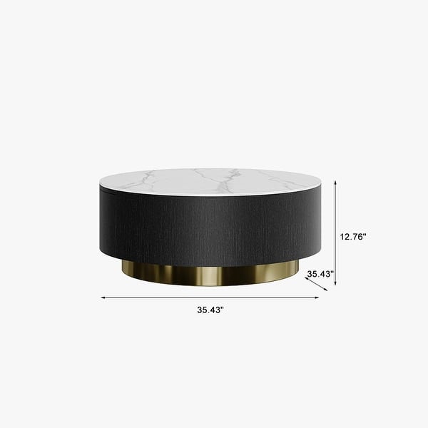 Modern Round Coffee Table with Storage - Bed Bath & Beyond - 36350161