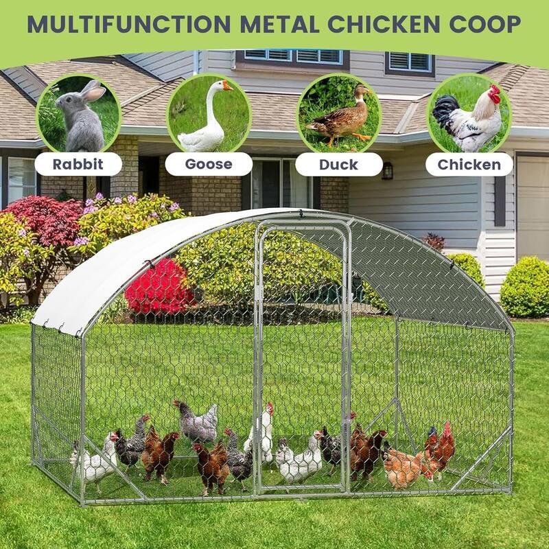 Upgrade Metal Chicken Coop Run, Waterproof and Anti-Uv