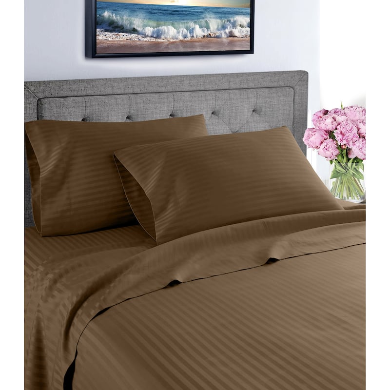 1000 Thread Count Cotton-rich Deep Pocket Sheet Set - Brown - Queen