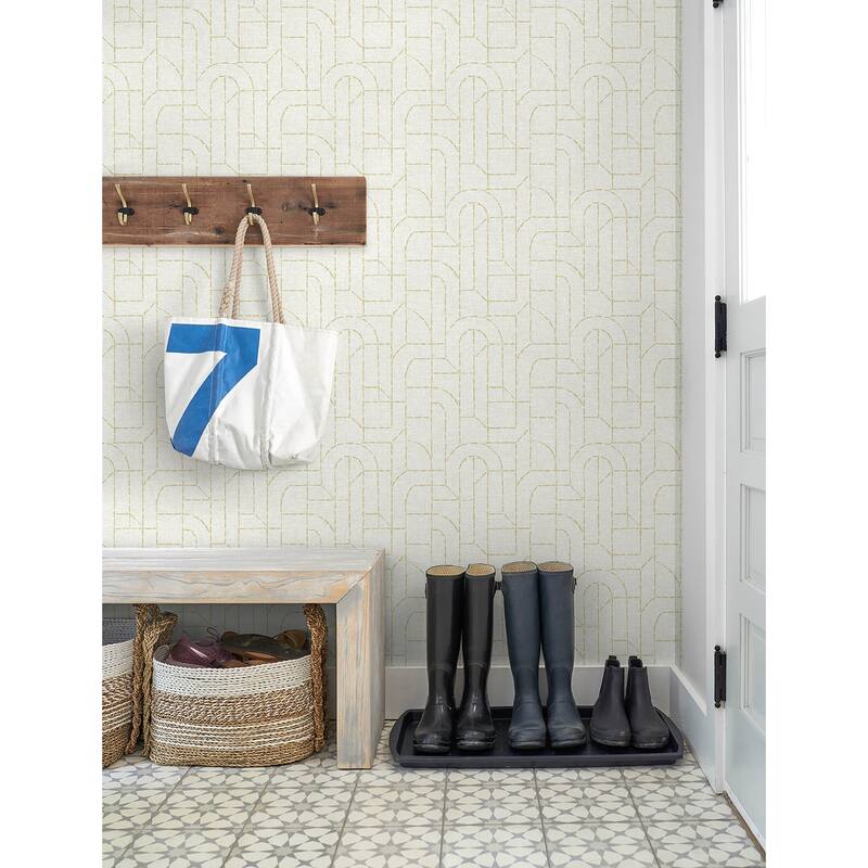 A-Street Prints Integrity Yellow Arched Outlines Wallpaper