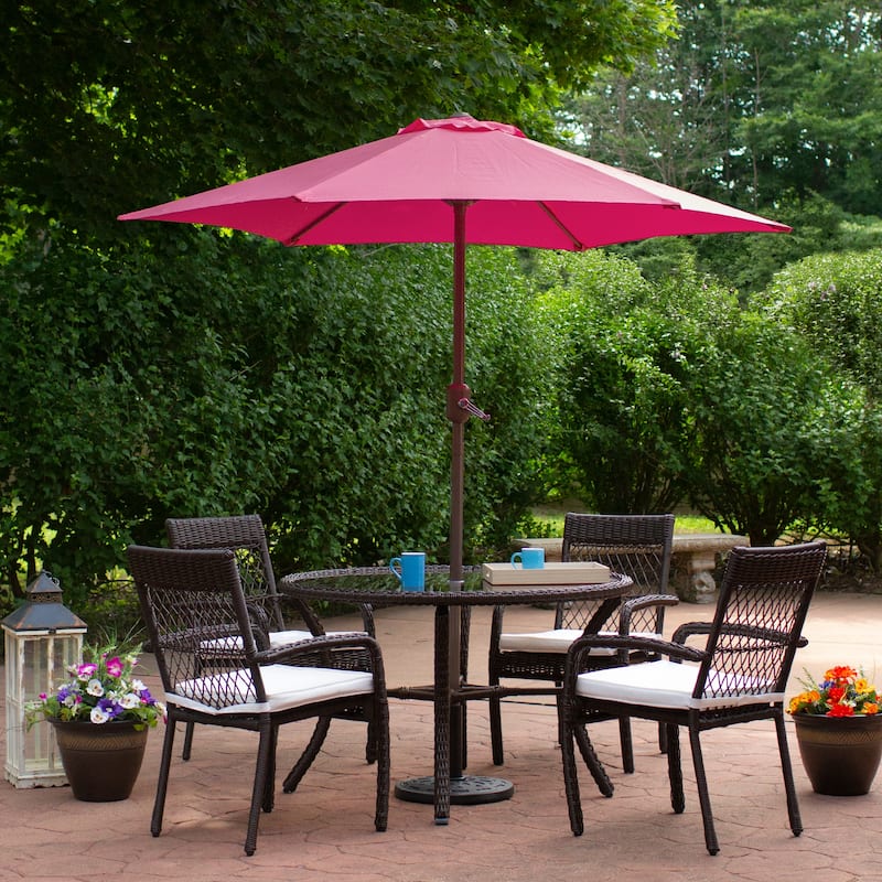 7.5ft Outdoor Patio Market Umbrella with Hand Crank