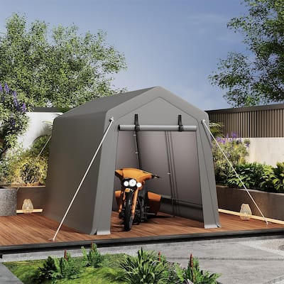 6x6 Ft Outdoor Storage Shelter, Portable Shed with Roll-Up Zipper Door and Vent Window, Heavy-Duty Waterproof and