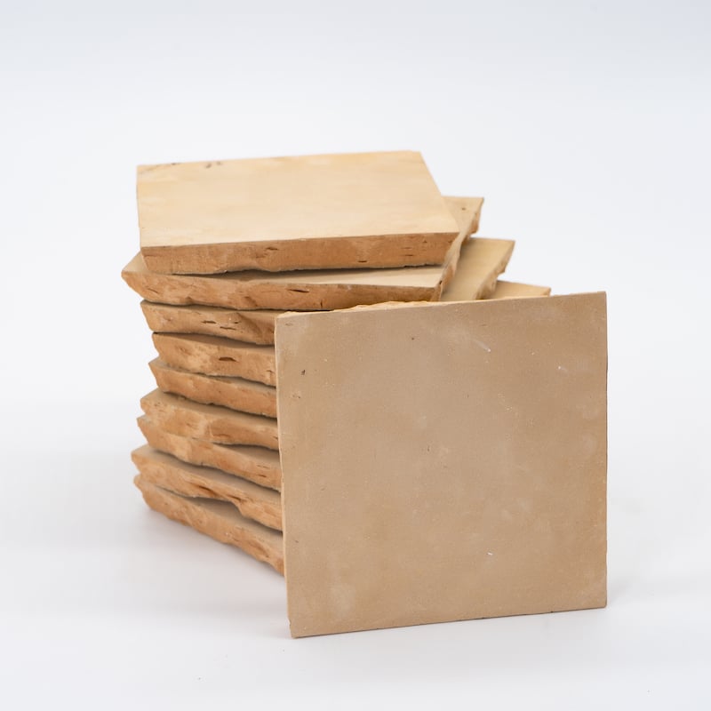Handmade 4x4-in Moroccan Mosaic Solid Color inSand