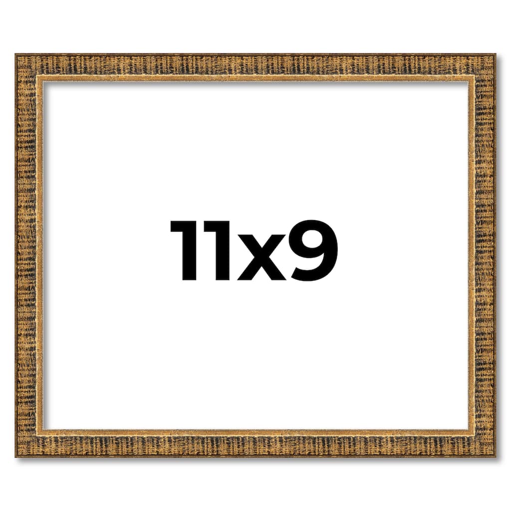 11x9 Frame Gold Kingsley Distressed Solid Wood Picture Frame Width