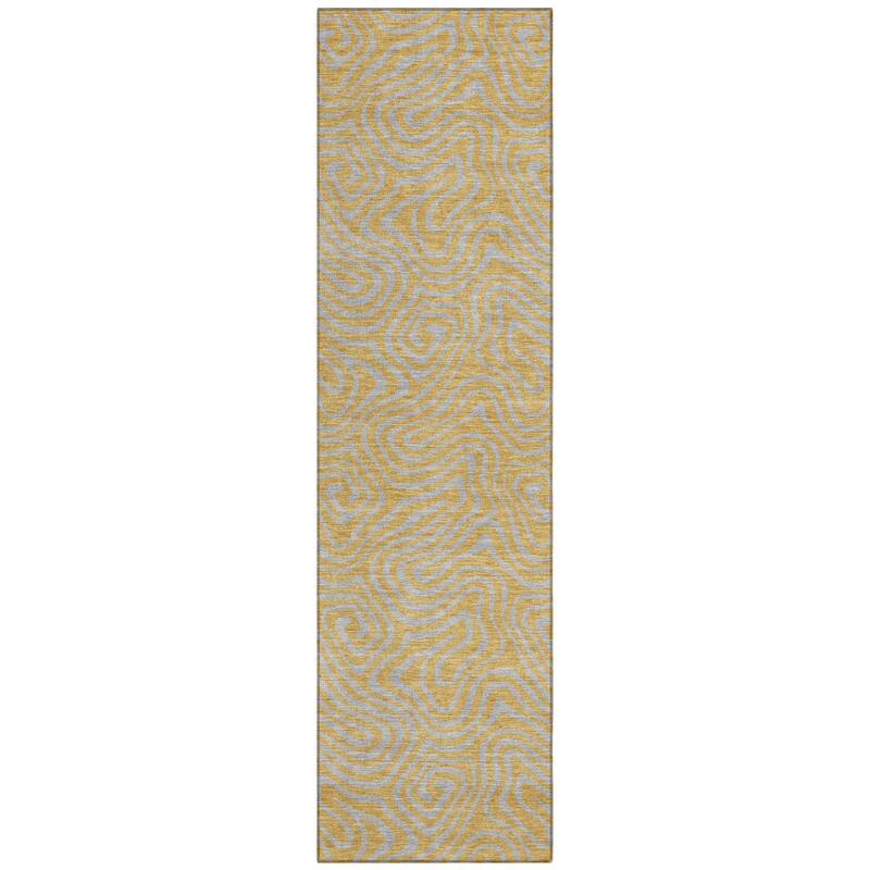 Machine Washable Indoor/ Outdoor Modern Trance Chantille Rug
