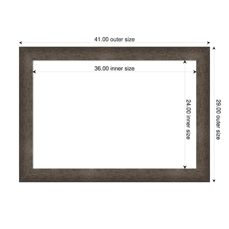 Amanti Art Dappled Light Bronze Framed Dry Erase Magnetic Board - 41 x 29 in