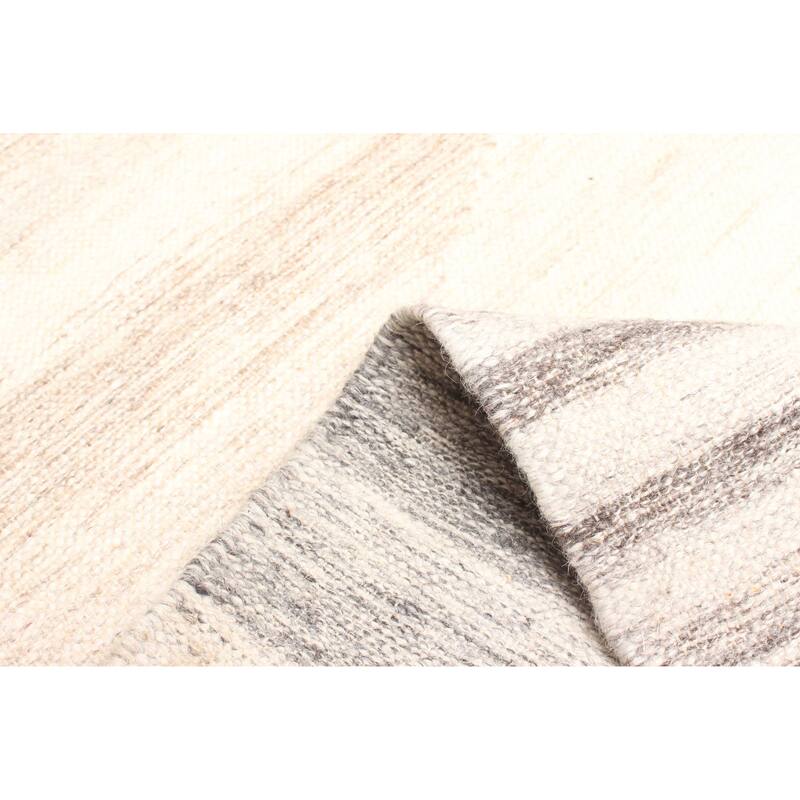 ECARPETGALLERY Flat-Weave Ankara FW Cream Wool Kilim - 5'1 x 7'7