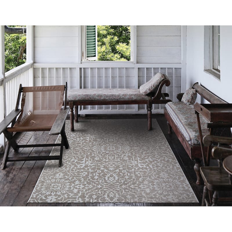 Dream Decor Rugs Carriage House Medallion Indoor Outdoor Area Rug