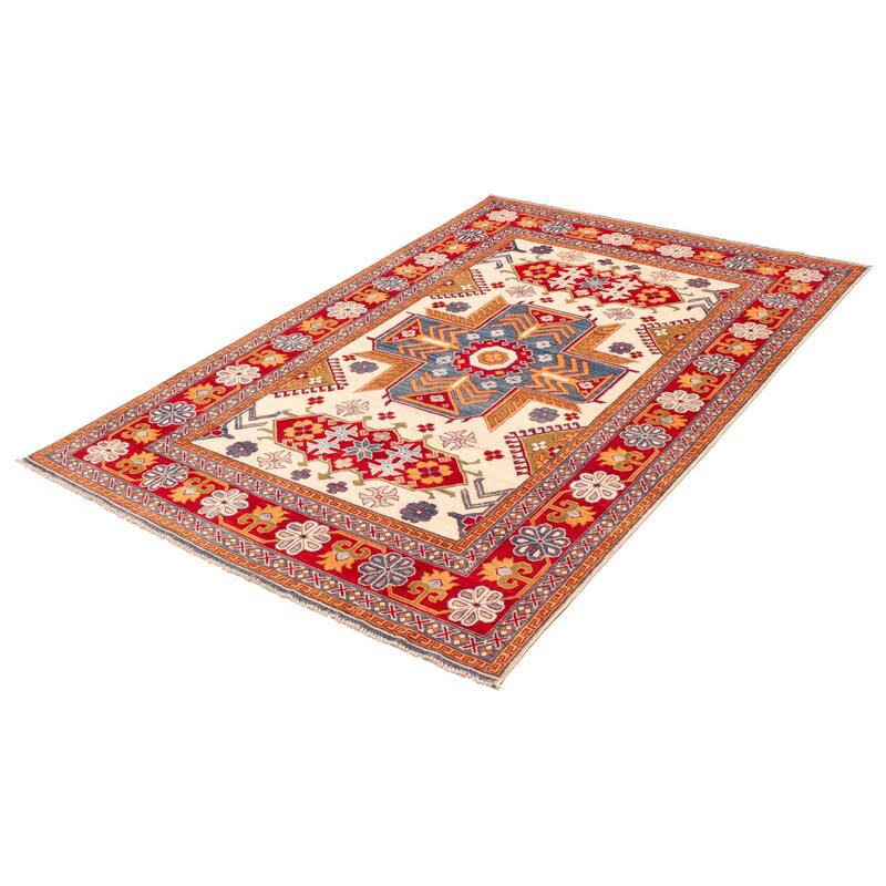 ECARPETGALLERY Hand-knotted Finest Ghazni Cream Wool Rug - 6'6 x 10'0